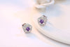 Wholesale Retro Fashion Wild Woman Girl Wedding White Purple Pentagram AAA Zircon 925 Sterling Silver Stud Earrings YS430