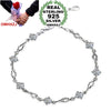 Wholesale Rhombic Fashion present High Quality AAA Zircon 925 Sterling Silver Couple Gift Women Bracelets Bangles SZ36