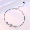 Wholesale Romantic Fashion Woman Girl Party Gift Miracle Star White Purple Zircon 925 Sterling Silver Bracelet SZ104