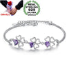 Wholesale Romantic Fashion Sweet For Woman Girl Party Gift Purple Leaves Zircon 925 Sterling Silver Bracelet Bangle SZ110