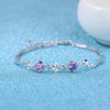 Wholesale Romantic Fashion Sweet For Woman Girl Party Gift White Purple Jasmine 925 Sterling Silver Bracelet Bangle SZ100