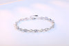 Wholesale Romantic Fashion Sweet Woman Girl Party Gift Bend Leaves White Purple 925 Sterling Silver Bracelet Bangle SZ91