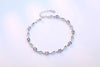 Wholesale Romantic Fashion Sweet Woman Girl Party Gift Bend Leaves White Purple 925 Sterling Silver Bracelet Bangle SZ91