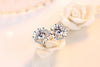 Wholesale Romantic Fashion Woman Girl Wedding White Purple Peach Blossom Zircon 925 Sterling Silver Stud Earrings YS431