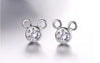 Wholesale Romantic Fashion joker Woman Girl Gift White Purple Zircon Cartoon Rat 925 Sterling Silver Stud Earrings YS332
