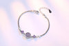 Wholesale Round Fashion Sweet Woman Girl Wedding Gift Eternal Love White Purple Zircon 925 Sterling Silver Bracelet SZ108