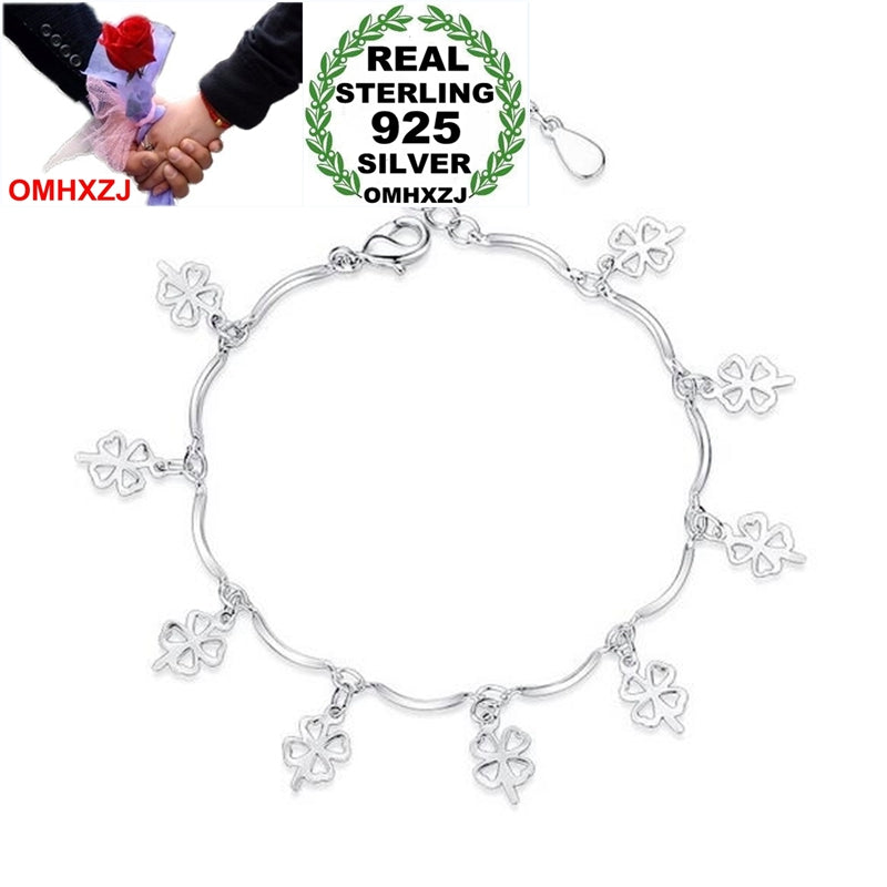 Wholesale Simple Fashion Sweet For Woman Girl Wedding Gift Fresh Hollow Flowers 925 Sterling Silver Bracelet Bangle SZ120