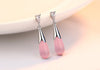 Wholesale Sweet Cute Luxury Pink White for Woman Gift Opal Eggplant 30mm 925 Sterling Silver Tassel Stud Earrings YS261