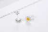 Wholesale Sweet Fashion Wild Woman Girl Wedding Gift Golden Fresh Daisy Sunflower 925 Sterling Silver Stud Earrings YS442