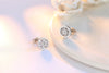 Wholesale Sweet Fashion Wild Woman Party White Purple Gift Dream Rotating Zircon 925 Sterling Silver Stud Earrings YS407