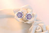 Wholesale Sweet Fashion Wild Woman Party White Purple Gift Dream Rotating Zircon 925 Sterling Silver Stud Earrings YS407