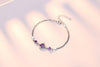 Wholesale Sweet Fashion Woman Girl Wedding Gift Plum Blossom White Purple Zircon 925 Sterling Silver Bracelet Bangle SZ85