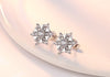 Wholesale Sweet Fashion Woman Girl Wedding Gift White Pink Fine Snowflake Zircon 925 Sterling Silver Stud Earrings YS361
