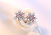 Wholesale Sweet Fashion Woman Girl Wedding Gift White Pink Fine Snowflake Zircon 925 Sterling Silver Stud Earrings YS361
