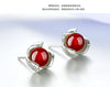 Wholesale Sweet Fashion joker star for Woman Lady Wedding bride Gift Agate Flower 925 Sterling Silver Stud Earrings YS301