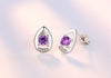 Wholesale Sweet Lovely Fashion Woman Girl Wedding Two Choice Heart Seed Zircon 925 Sterling Silver Stud Earrings YS409