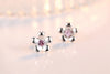 Wholesale Sweet Lovely Fashion Woman Girl Wedding Gift White Pink Cherry Blossom 925 Sterling Silver Stud Earrings YS414
