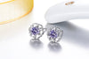 Wholesale Sweet Simple Fashion For Woman Wedding Gift White Purple Eternal Flower 925 Sterling Silver Stud Earrings YS326