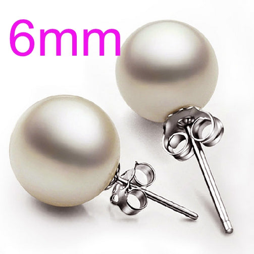 Wholesale Sweet girl boy Fashion jewelry woman pure natural shell pearl 925 Sterling silver Stud Earrings YS01