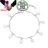 Wholesale Temperament Sweet Fashion Star Woman Girl Party Gift Pentagram Design 925 Sterling Silver Bracelet Bangle SZ123
