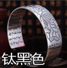 Wholesale fashion Lotus heart sutra woman star Fine 990 Sterling Silver opening bracelet gift Bangles SZ24