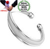 Wholesale fashion jewelry geometric double line woman star Fine 999 Sterling Silver opening bracelet Bangles SZ22