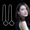 Wholesale geometric Fashion simple 925 Sterling Silver Tassel pendant drop Long Ear Line Earrings For Women YS134