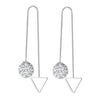 Wholesale geometric Fashion zircon 925 Sterling Silver Tassel pendant drop Long Ear Line Earrings For Women YS140