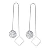 Wholesale geometric Fashion zircon 925 Sterling Silver Tassel pendant drop Long Ear Line Earrings For Women YS140