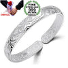 Wholesale geometric fashion Flowers woman star Fine 999 Sterling Silver opening adjustable bracelet Bangles SZ12