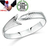 Wholesale geometric fashion single fish woman star Fine 999 Sterling Silver opening bracelet Bangles gift SZ20