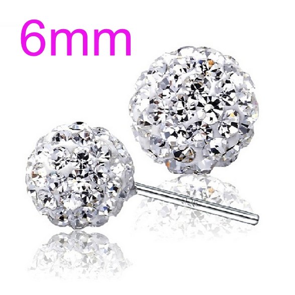 Wholesale girl gift Fashion jewelry Austrian crystal Drill ball 925 sterling silver Stud earrings YS14