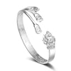 Wholesale jewelry Round Glossy Chaise Woman Child Fashion Exquisite Bangles 925 Sterling Silver Bracelet Adjustable SZ52