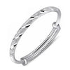Wholesale jewelry Round Glossy Chaise Woman Child Fashion Exquisite Bangles 925 Sterling Silver Bracelet Adjustable SZ52