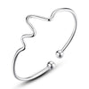 Wholesale jewelry Round Glossy Chaise Woman Child Fashion Exquisite Bangles 925 Sterling Silver Bracelet Adjustable SZ52