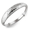 Wholesale jewelry Round Glossy Chaise Woman Child Fashion Exquisite Bangles 925 Sterling Silver Bracelet Adjustable SZ52