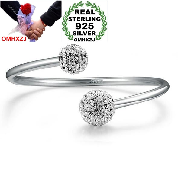 Wholesale jewelry fashion spherical beads woman star 925 Sterling Silver opening adjustable bracelet Bangles SZ13