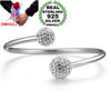 Wholesale jewelry fashion spherical beads woman star 925 Sterling Silver opening adjustable bracelet Bangles SZ13