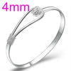 Wholesale jewelry geometric Romantic cherry blossom woman fashion star Bangles 925 Sterling Silver adjustable SZ08