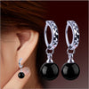 Wholesale Fashion star jewelry bride woman girl carnelian Red black agate round 925 sterling silver Earrings YS121