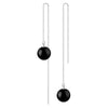 Wholesale star Fashion woman jewelry Black red round ball long Bohemia agate 925 sterling silver earrings Ear wire YS123