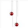 Wholesale star Fashion woman jewelry Black red round ball long Bohemia agate 925 sterling silver earrings Ear wire YS123