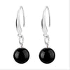 Wholesale star Fashion woman jewelry Black red round ball Drops pendant agate 925 sterling silver Earrings YS122