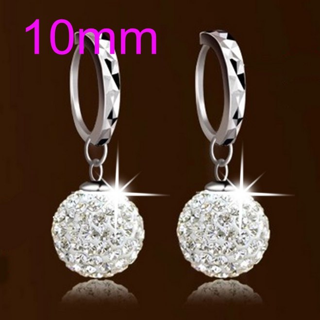 Fashion jewelry AAA zircon drill ball 925 sterling silver Stud Earrings YS11