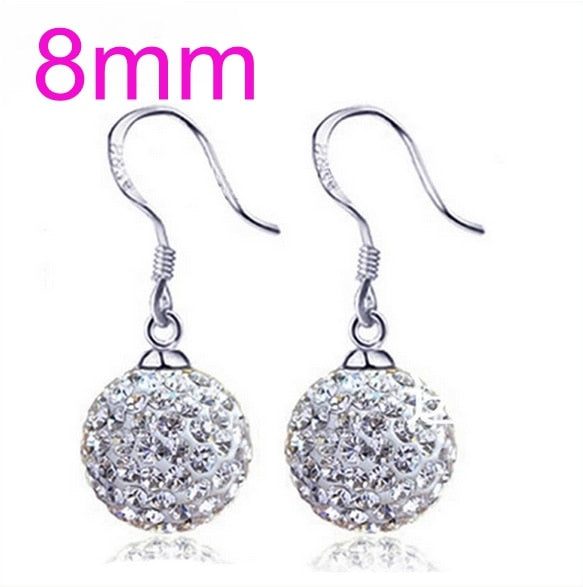 Fashion jewelry Style restoring ancient ways ball crystal 925 Sterling silver Stud earrings YS20
