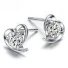 Fashion jewelry crystal heart International certification Amethyst real 925 sterling silver Stud earrings YS03