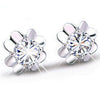 Fashion jewelry crystal heart International certification Amethyst real 925 sterling silver Stud earrings YS03
