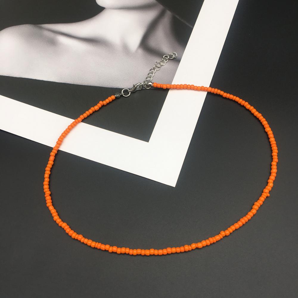 OMY simple choker necklace women  seed beads stand necklace of women girl for party  beach travel trendy jewelry