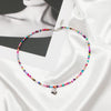 OMY   women choker pendant necklace trendy colorful beads metal pendant necklace for women girl beach jewelry party accessories