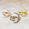 ONEIRIC DIARY Vintage Zircon Star Moon Rings Open Adjustable For Women Finger Ring  Charm Lady Girl Jewelry
